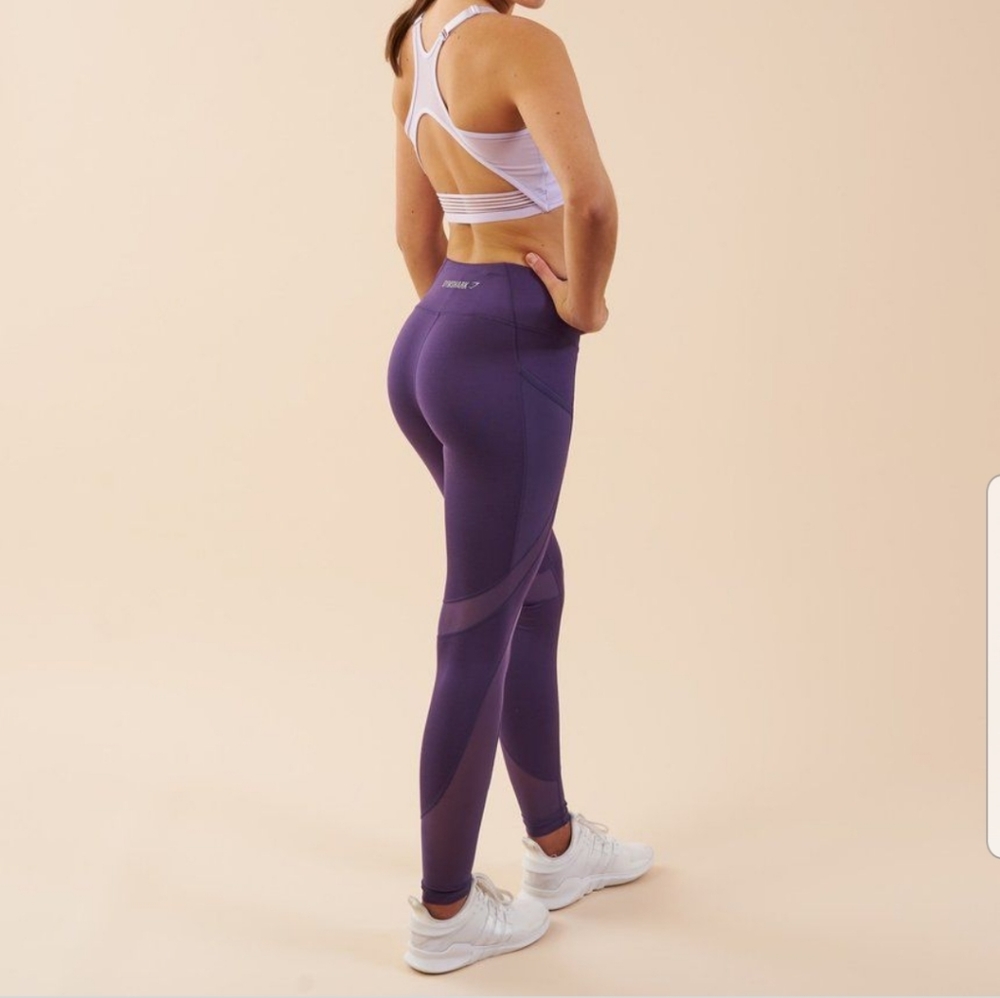 Purple Gymshark Sleek Sculpture Leggings Sheer